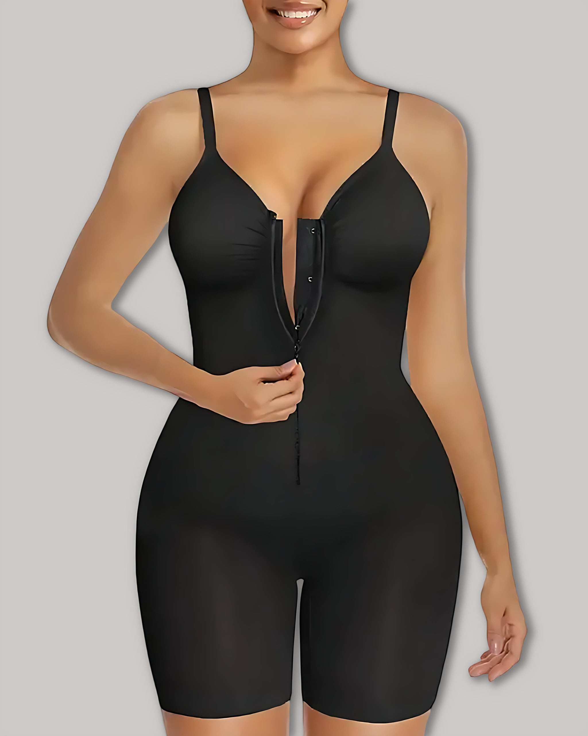 Women's Tummy Control Zip Front Bodysuit